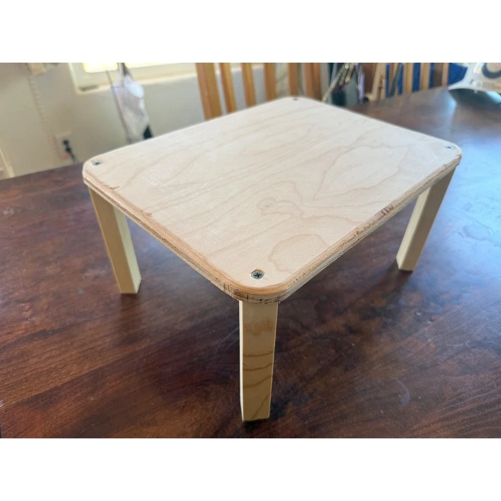 Handmade Wooden Small Animal Platform Elevated Hamster Cage Stand Natural Wood